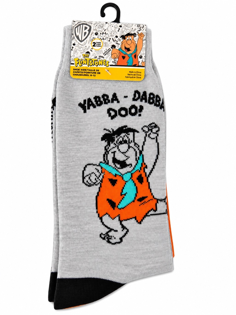 The Flintstones Fred Flintstone 2 Pair Crew Socks Yabba Dabba Doo Size 6-12 NWT